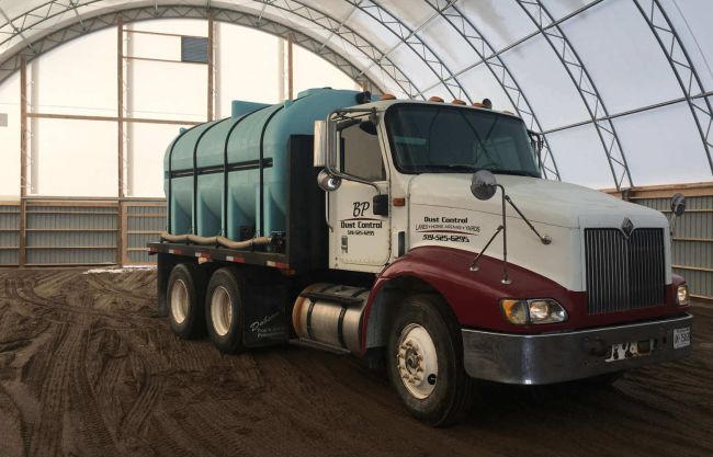 BP Dust Control truck servicing horse arena